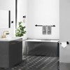 Munora 16" Matte Black Bathroom Hardware Set - Stainless Steel Towel Bar, Toilet Paper Holder & Robe Hooks - 2 of 4