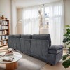 141'' Chenille Upholstered U-Shaped High-Back 6-Seat Sectional Sleeper Sofa with Movable Ottoman - 3 of 4