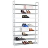 vidaXL Shoe Rack Black Metal Standard Shoe Rack Rectangular - Silver 39.4" x 11.6" x 66.9" - 4 of 4