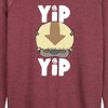 Women's - Avatar: The Last Airbender - Cute Appa Yip Yip Lightweight French Terry Wide Neck Long Sleeve Shirt - 2 of 4