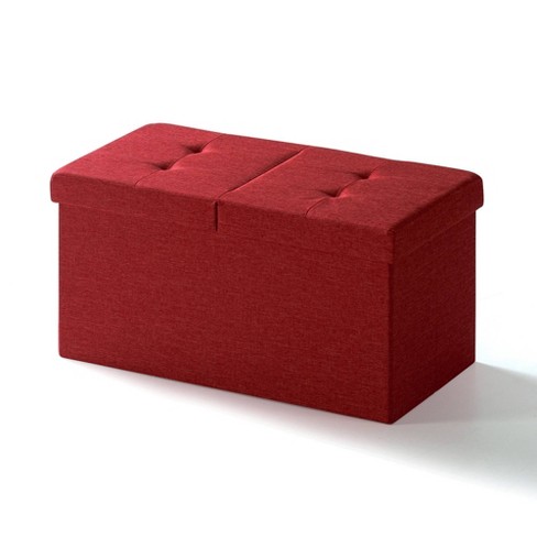 Collapsible storage ottoman discount bench