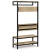 WyndenHall 40" Wide Hooper Solid Wood Industrial Entryway Hall Tree Bench Natural - 4 of 4