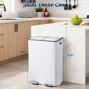 Stainless Steel Trash Can with 2x8 gal,Double Garbage Can and Removable Inner Buckets & 2 Lids for Kitchen Living Room - 2 of 4