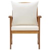 vidaXL Set of 2 Acacia Wood Patio Chairs with Cushions - Solid Construction, Comfort Seating, Stylish Design for Garden, Patio, Terrace - 3 of 4