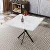 Vynxaria Dining Tables - Mid Century Modern Square Space-Saving Table for 4-6, White - 2 of 4