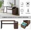 Computer Desk Modern with File Drawer and Floating Top for Home Office 65in Wide-3irtyhousy - 3 of 4