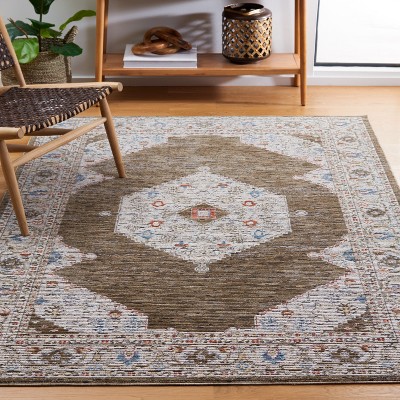 Sierra Ivory and Olive Green Hand-knotted Wool Rug 4' x 6'