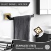 Itopfox 3 Piece Bathroom Hardware Set Black and Brushed Gold Stainless Steel Towel Ring Toilet Paper Holder Hook Wall Mounted - 4 of 4