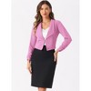 INSPIRE CHIC Women's Regular Fit Notched Lapel Ruched Sleeve Business Crop Blazer - 2 of 4