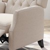 KWPZQEB Push Back Recliner Chair, Wingback Accent Chair with Button Tufted Upholstered Back & Footrest, Fabric Armchair Recliner for Living Room - 3 of 4