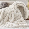 Fluffy Faux Fur Throw Blanket Fuzzy Soft Bubble Blanket for Couch Bed Sofa Chair Faux Fur Decor Gifts for Home Bedroom Living Room Thick Warm Furry Co - 2 of 4