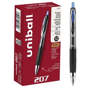 uni-ball uniball 207 Retractable Gel Pens Medium Point 0.7mm Blue Ink 12/Pack (33951) - 1 of 4