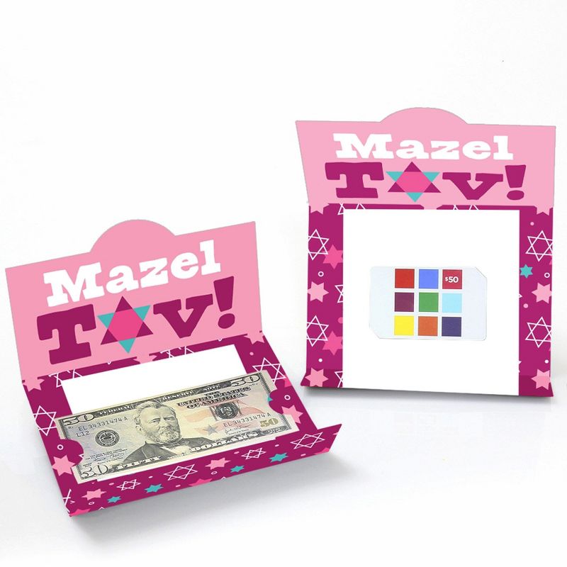 Big Dot of Happiness Pink Bat Mitzvah - Girl Party Money and Gift Card Holders - Set of 8, 2 of 5