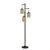 Wave Design Rubbed Bronze Finish Tree Floor Lamp - StyleCraft: Adjustable Head Tilt, 3 Linen Shades, UL Listed - 4 of 4