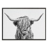 Kate and Laurel Sylvie Highland Cow 2 Framed Canvas by Simon Te of Tai Prints, 28x38, Dark Gray - 2 of 4