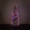 7' Sullivans Lit Slim Flocked Christmas Tree, Green - 3 of 4