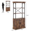Tall Bookshelf with Doors 73.62in Industrial Storage Open Rack Shelf with Cabinet Wood and Metal Bookcase - 2 of 4