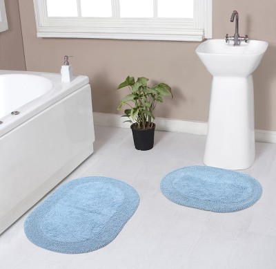 Double Ruffle Collection Cotton Ruffle Pattern Tufted Set of 2 Bath Rug Set - Home Weavers