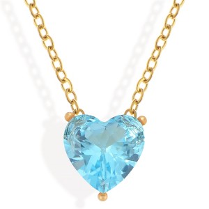 Anna-Kaci Gold Tone Necklace with Heart-Shaped Crystal Pendant - 1 of 4