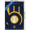 Trends International MLB Milwaukee Brewers - Logo 25 Framed Wall Poster Prints - 3 of 4