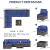 Outdoor Patio Furniture Set, PE Wicker Sectional Sofa Set with Cushions and Coffee Table, All-Weather Patio Conversation Set - 3 of 4