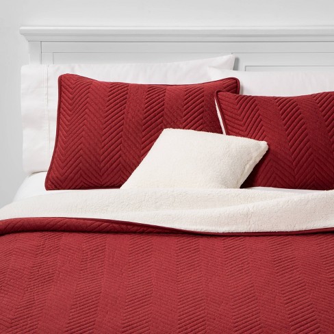 Calgary Full Queen 4pc Sherpa Quilt Set Red Target