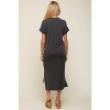 PinkBlush Charcoal Ribbed Short Sleeve Maternity Midi Dress - 3 of 4