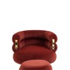 CAVINAS Accent Chair with Ottoman set, Upholstered Velvet Barrel Chair, Accent Comfy Lounge Arm Chair and Footrest Stool Set for Bedroom - 4 of 4