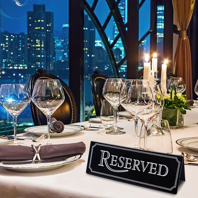 Reserved Table Signs, 6pcs Acrylic Reserved Signs for Wedding, Hotel Restaurant Reserved Table Signs Reminder Sign for Wedding Birthday Party