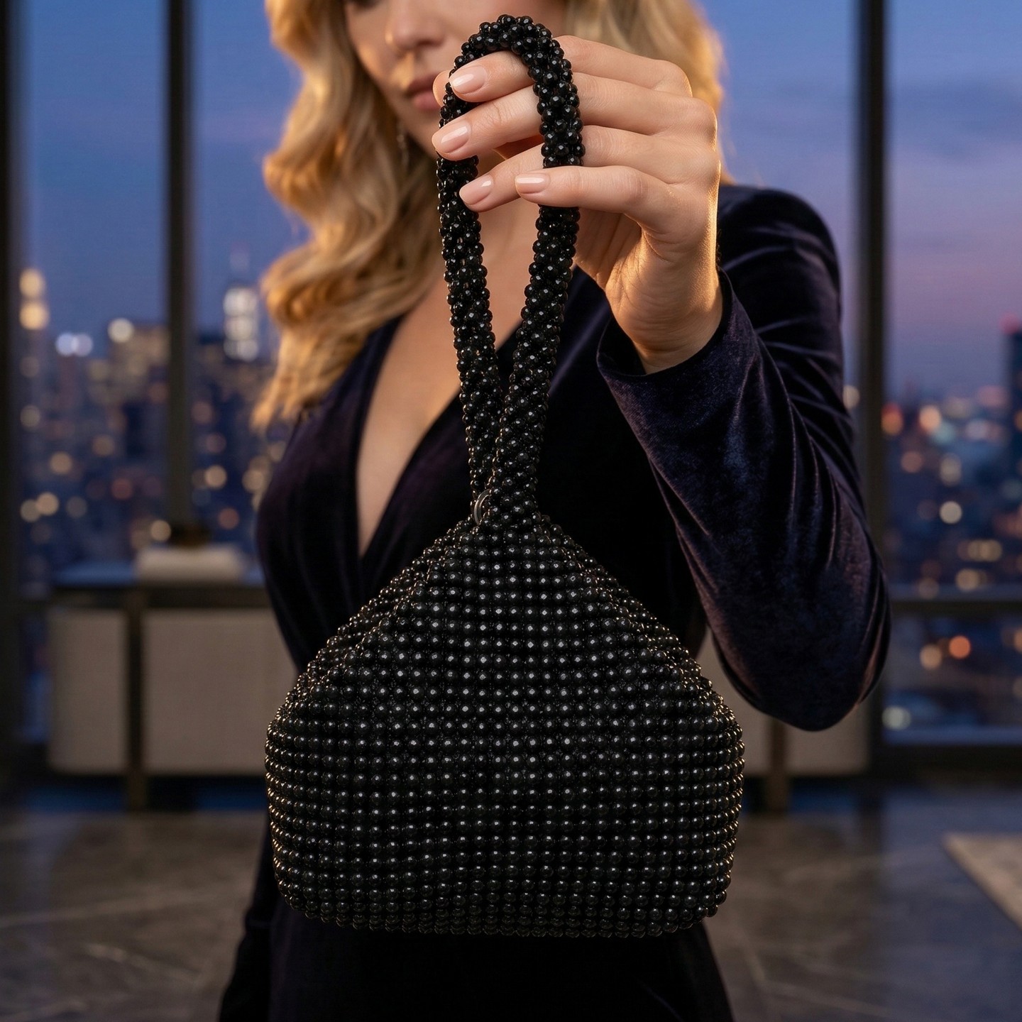 Женский клатч INSPIRE CHIC Evening for Women Sparkly Triangle Clutch Purse with Beads Black/Silver 5.9*1.2*4.7 inches, цвет: Чёрный — фото 4