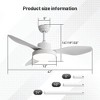 TOBILI 47 Inch Ceiling Fan with 22W LED Light and 6 Speeds Reversible DC Motor White for Living Room Bedroom - 2 of 4