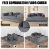 75'' Memory Foam Faux Fur 2-in-1 Foldable Boneless Sofa Bed with 2 Pillows - 4 of 4