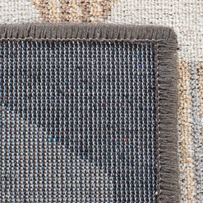 Elegant Ivory Viscose Hand-Knotted Area Rug, 5'3" x 7'7"