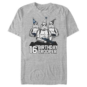 Men's Star Wars Stormtrooper Party Hats Trio 16th Birthday Trooper T-Shirt - 1 of 4