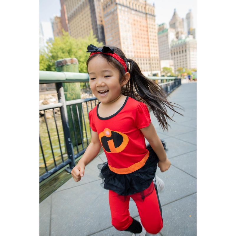 Disney Incredibles Violet Cosplay Costume T-Shirt Dress Leggings and Headband 3 Piece Set Newborn to Toddler, 5 of 7