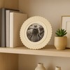Stylish Round Picture Frame with Etched Petal Border - Decorative Resin Photo Frame for Entryway Tabletop, Home Decor, or Living Room - 6.75", Ivory - 3 of 4