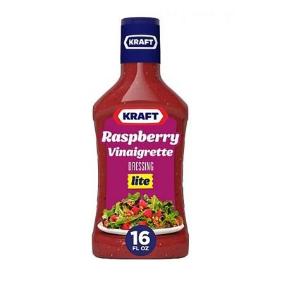 Kraft Raspberry Vinaigrette Lite Salad Dressing, 16 fl oz Bottle (Pack of 2)