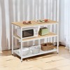 Kitchen Island with 3 Shelves, Island Table, 47.2 Inches Width Kitchen Shelf with Large Worktop, Stable Steel Structure, Industrial, Easy to Assemble - 2 of 4