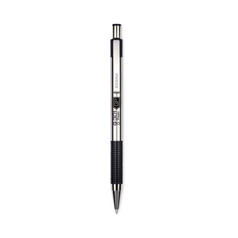 Zebra G-301 Gel Pen, Retractable, Medium 0.7 mm, Black Ink, Stainless Steel/Black Barrel - image 1 of 3