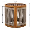 Christopher Knight Home Eland Boho Outdoor Acacia Wood Handwoven Rope Slat Side Table - 3 of 4