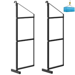 Shipping Container Shelving Bracket 3-Tier, 22"(D) x 60"(H) Black Powder Coated Steel Storage Brackets for Heavy Duty Trailer Containers - 1 of 4