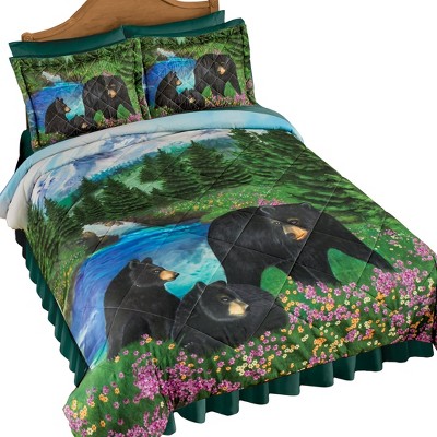 Collections Etc Bear Mountain Scene 3-Piece Comforter Set