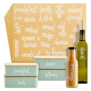 Talented Kitchen 158 Pack Script Supplementary Pantry, Fridge & Freezer Name Label Stickers for Food Storage Container, Jar & Canisters - 1 of 4