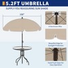 6 Pieces Patio Dining Set, Outdoor Furniture Set with 4 Folding Dining Chairs, Garden Furniture Set with Umbrellas, Tempered Glass Top Dinings Table - 3 of 4
