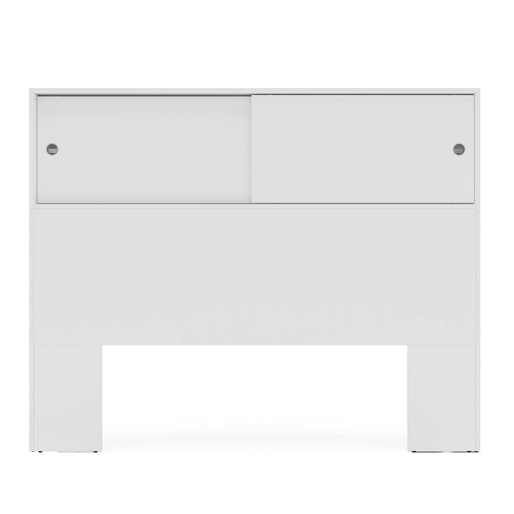 Full Victoria Storage Headboard White - Polifurniture: Modern Bookcase, Wall Mounted, 46.5" Height