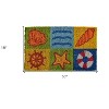 HomeRoots 18" X 30" Orange Yellow Coir Seashells Outdoor Summer Door Mat - 3 of 4