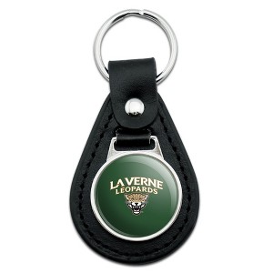 University of La Verne Primary Logo Black Leather Keychain - 1 of 4