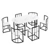 Modern 7-Piece Dining Table Set with Faux Marble Top and 6 Chairs - ModernLuxe - image 4 of 4