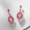 Ross-Simons 6.55 ct. t.w. Pink and White CZ Drop Earrings in 18kt Rose Gold Over Sterling - 4 of 4