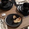 12pc Earthenware Houlton Dinnerware Set Black - Threshold™: Solid Plate & Bowl Dish Set, Microwave & Dishwasher Safe - 2 of 4